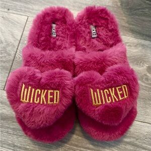Wicked Fuzzy Pink Slippers for Women